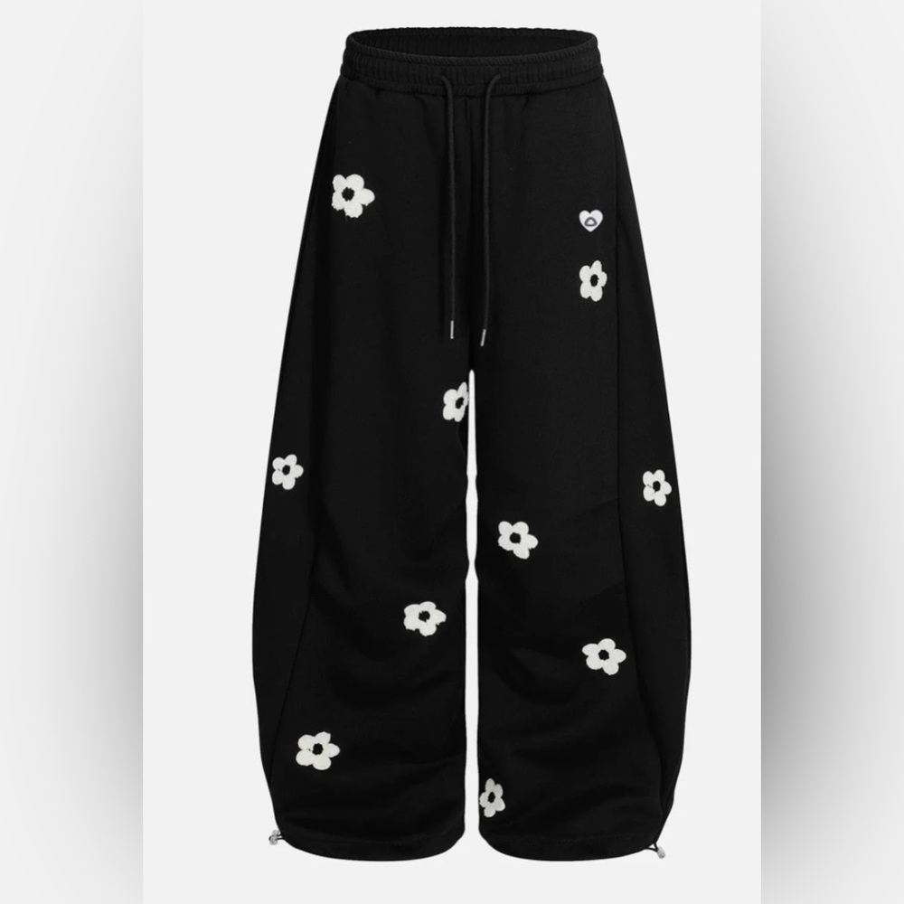 Aelfric Eden Black Floral Track Pants Sz S New